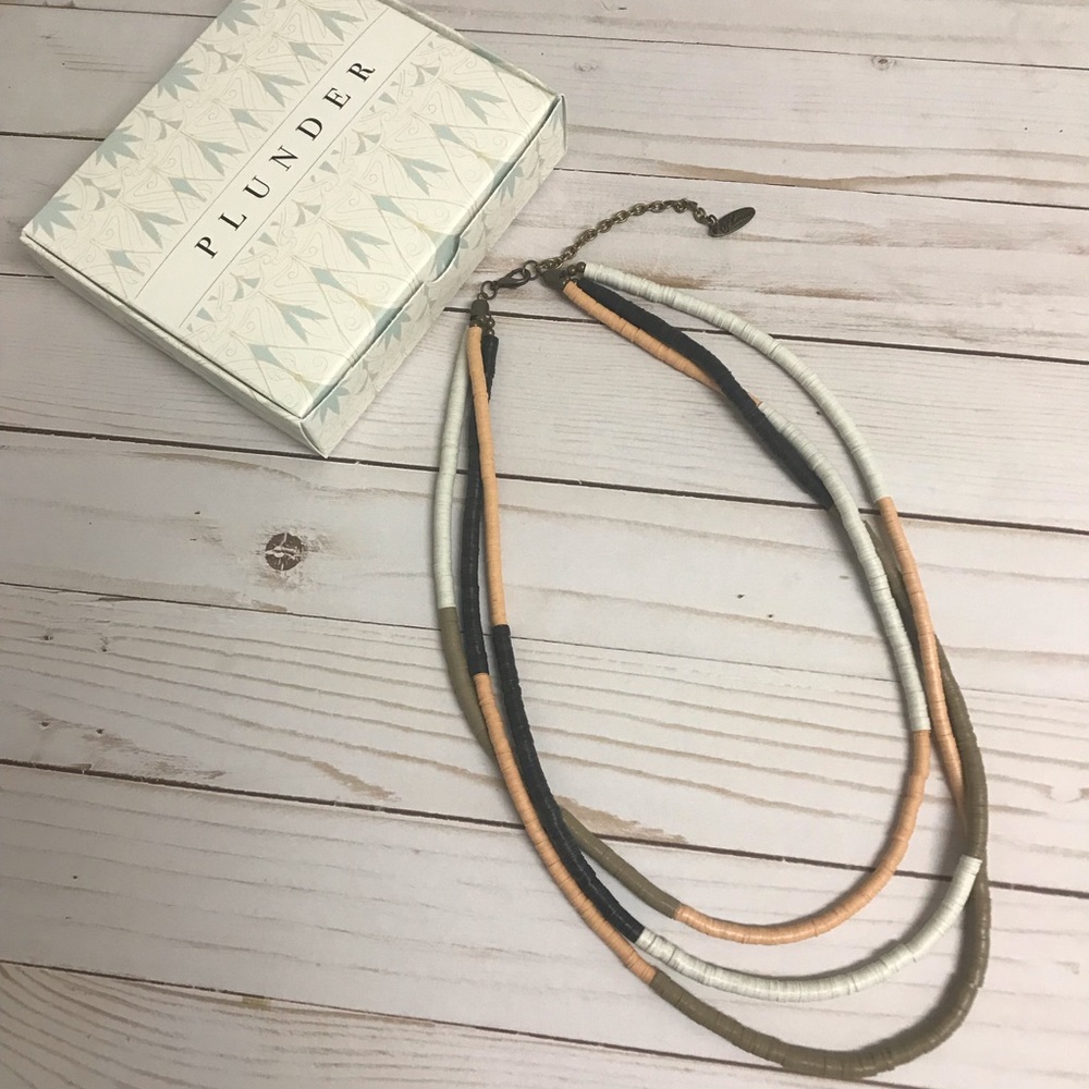 Plunder Haley Stacked Sequin Necklace NIB